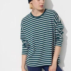 Uniqlo Smooth Cotton Oversized T-Shirt Striped, Size XL